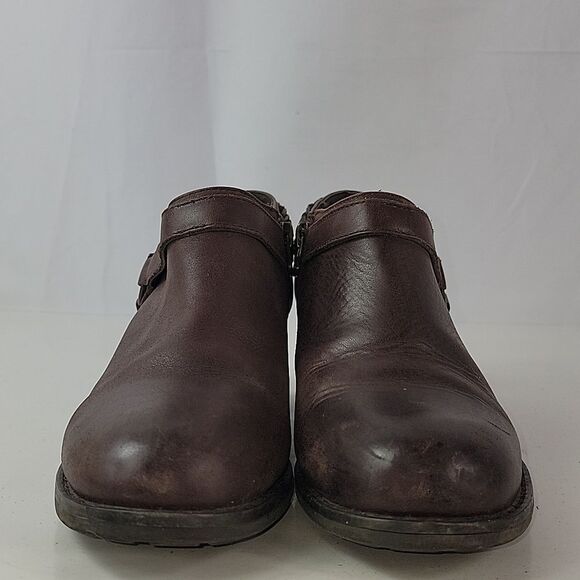 Tara M Ginnie Brown Leather Western O-Ring Ankle Boots - Picture 8 of 15